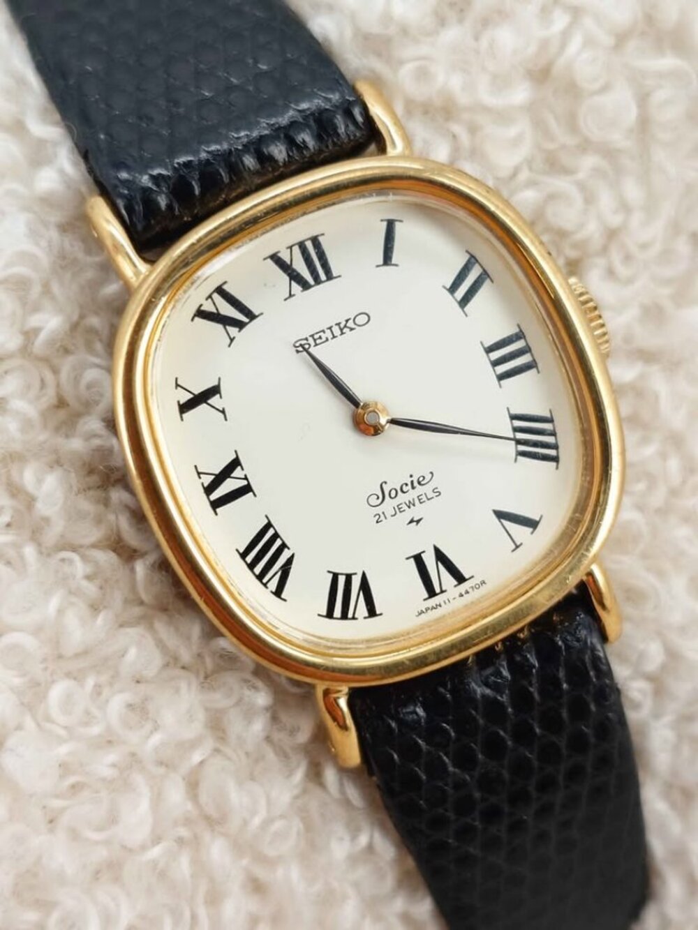 Seiko Socie Womens Manual Watch 11-8400 Gold Oval 23mm JDM Working